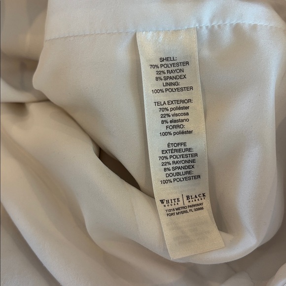 White House Black Market White Cropped Moto Jacket Size 16 - Picture 6 of 7